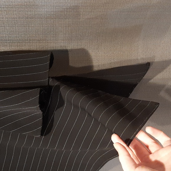 Asymmetrical Pinstripe Top with flare sleeves - Picture 2 of 11